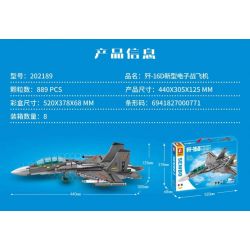 SEMBO 202189 non  MÁY BAY TÁC CHIẾN ĐIỆN TỬ MỚI J-16D bộ đồ chơi xếp lắp ráp ghép mô hình Military Army J-16D NEW ELECTRONIC WARFARE Quân Sự Bộ Đội 889 khối