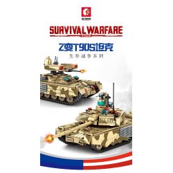 SEMBO 207004 non  XE TĂNG T90S bộ đồ chơi xếp lắp ráp ghép mô hình Military Army SURVIVAL WARFARE T90S TANK Quân Sự Bộ Đội 710 khối