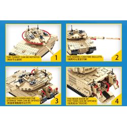 SEMBO 207005 non  XE TĂNG CHIẾN ĐẤU CHỦ LỰC MERKAVA 4 bộ đồ chơi xếp lắp ráp ghép mô hình Military Army SURVIVAL WARFARE MERKAVA MAIN BATTLE TANK Quân Sự Bộ Đội 659 khối