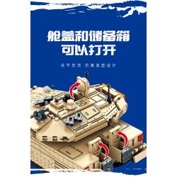 SEMBO 207005 non  XE TĂNG CHIẾN ĐẤU CHỦ LỰC MERKAVA 4 bộ đồ chơi xếp lắp ráp ghép mô hình Military Army SURVIVAL WARFARE MERKAVA MAIN BATTLE TANK Quân Sự Bộ Đội 659 khối