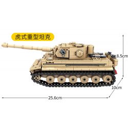 SEMBO 207006 non  XE TĂNG HẠNG NẶNG HỔ bộ đồ chơi xếp lắp ráp ghép mô hình Military Army SURVIVAL WARFARE PANZERKAMPFWAGEN AUSF.E TIGER Quân Sự Bộ Đội 597 khối