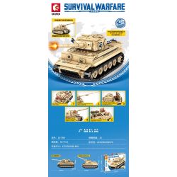 SEMBO 207006 non  XE TĂNG HẠNG NẶNG HỔ bộ đồ chơi xếp lắp ráp ghép mô hình Military Army SURVIVAL WARFARE PANZERKAMPFWAGEN AUSF.E TIGER Quân Sự Bộ Đội 597 khối