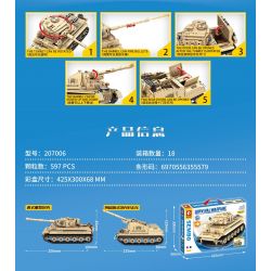 SEMBO 207006 non  XE TĂNG HẠNG NẶNG HỔ bộ đồ chơi xếp lắp ráp ghép mô hình Military Army SURVIVAL WARFARE PANZERKAMPFWAGEN AUSF.E TIGER Quân Sự Bộ Đội 597 khối