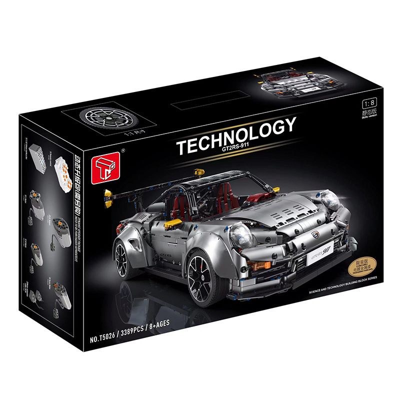 10560 TA GAOLE T5026A 5026A T5026B 5026B non  PORSCHE 911 GT2 1:8 tỷ lệ 1:8 bộ đồ chơi xếp lắp ráp ghép mô hình  GT2RS-911 Kỹ Thuật Công Nghệ Cao Mô Hình Phương Tiện 3389 khối