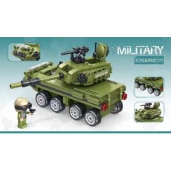 Decool 61010 Jisi 61010 non  PHÁO TẤN CÔNG TỰ HÀNH 105MM bộ đồ chơi xếp lắp ráp ghép mô hình Military Army MILITARY 105MM SELF PROPELLED ASSAULT GUN Quân Sự Bộ Đội 204 khối
