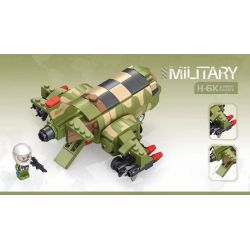 Decool 61007 Jisi 61007 non  MÁY BAY NÉM BOM H-6K bộ đồ chơi xếp lắp ráp ghép mô hình Military Army MILITARY H-6K BOMBER Quân Sự Bộ Đội 272 khối