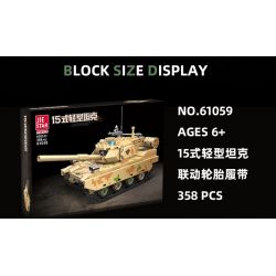 JIESTAR 61059 non  XE TĂNG HẠNG NHẸ KIỂU 15 bộ đồ chơi xếp lắp ráp ghép mô hình Military Army TYPE 15 LIGHT TANK Quân Sự Bộ Đội 358 khối