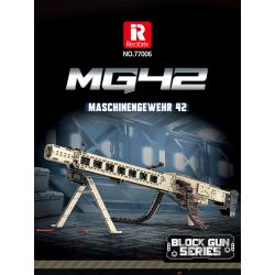 REOBRIX 77006 non  SÚNG MÁY ĐA NĂNG MG-42 bộ đồ chơi xếp lắp ráp ghép mô hình Gun MASCHINENGEWEHR 42 1886 khối