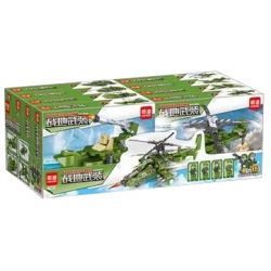 MINGDI K232 non  BLACK SHARK GUNSHIP 8 KẾT HỢP bộ đồ chơi xếp lắp ráp ghép mô hình Military Army Quân Sự Bộ Đội 698 khối