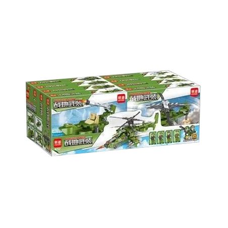 MINGDI K232 non  BLACK SHARK GUNSHIP 8 KẾT HỢP bộ đồ chơi xếp lắp ráp ghép mô hình Military Army Quân Sự Bộ Đội 698 khối