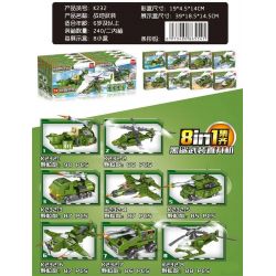 MINGDI K232 non  BLACK SHARK GUNSHIP 8 KẾT HỢP bộ đồ chơi xếp lắp ráp ghép mô hình Military Army Quân Sự Bộ Đội 698 khối