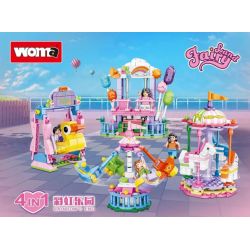 WOMA C0262 0262 non  THIÊN ĐƯỜNG CẦU VỒNG 4 TRONG 1 bộ đồ chơi xếp lắp ráp ghép mô hình Girl Con Gái 635 khối