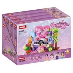 WOMA C0261 0261 non  NGÔI NHÀ HẠNH PHÚC BỐN TRONG MỘT bộ đồ chơi xếp lắp ráp ghép mô hình Girl Con Gái 628 khối