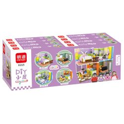 MINGDI K215 non  TỔ HỢP NHÀ DIY 4 bộ đồ chơi xếp lắp ráp ghép mô hình Creator DIY CABIN Sáng Tạo 751 khối
