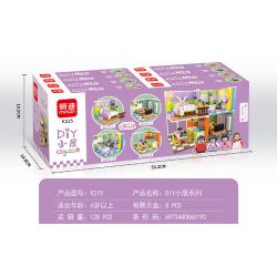 MINGDI K215 non  TỔ HỢP NHÀ DIY 4 bộ đồ chơi xếp lắp ráp ghép mô hình Creator DIY CABIN Sáng Tạo 751 khối