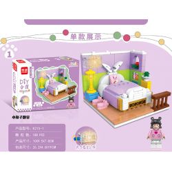MINGDI K215 non  TỔ HỢP NHÀ DIY 4 bộ đồ chơi xếp lắp ráp ghép mô hình Creator DIY CABIN Sáng Tạo 751 khối