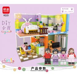 MINGDI K215 non  TỔ HỢP NHÀ DIY 4 bộ đồ chơi xếp lắp ráp ghép mô hình Creator DIY CABIN Sáng Tạo 751 khối