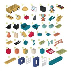 JAKI BT0003-3 0003-3 non  CÔNG TRƯỜNG XÂY DỰNG CHIẾN ĐẤU bộ đồ chơi xếp lắp ráp ghép mô hình 65 khối