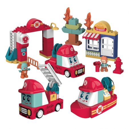 JAKI BT0003-2 0003-2 non  SỞ CỨU HỎA KEELER bộ đồ chơi xếp lắp ráp ghép mô hình 60 khối