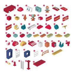 JAKI BT0003-2 0003-2 non  SỞ CỨU HỎA KEELER bộ đồ chơi xếp lắp ráp ghép mô hình 60 khối