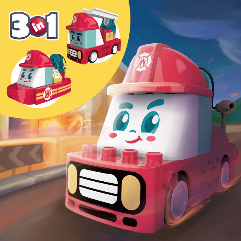 JAKI BT0002-2 0002-2 non  ANH HÙNG LỬA bộ đồ chơi xếp lắp ráp ghép mô hình 23 khối