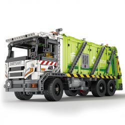 REOBRIX 22022 non  XE RÁC NÉN bộ đồ chơi xếp lắp ráp ghép mô hình  COMPRESSED GARBAGE TRUCK Kỹ Thuật Công Nghệ Cao Mô Hình Phương Tiện 1488 khối