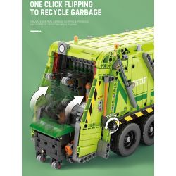 REOBRIX 22022 non  XE RÁC NÉN bộ đồ chơi xếp lắp ráp ghép mô hình  COMPRESSED GARBAGE TRUCK Kỹ Thuật Công Nghệ Cao Mô Hình Phương Tiện 1488 khối