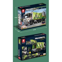 REOBRIX 22022 non  XE RÁC NÉN bộ đồ chơi xếp lắp ráp ghép mô hình  COMPRESSED GARBAGE TRUCK Kỹ Thuật Công Nghệ Cao Mô Hình Phương Tiện 1488 khối