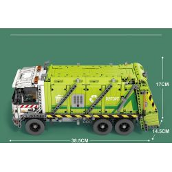 REOBRIX 22022 non  XE RÁC NÉN bộ đồ chơi xếp lắp ráp ghép mô hình  COMPRESSED GARBAGE TRUCK Kỹ Thuật Công Nghệ Cao Mô Hình Phương Tiện 1488 khối