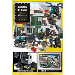 GUDI 9414 non  SWAT ĐỘT KÍCH HANG ??? KHỦNG BỐ bộ đồ chơi xếp lắp ráp ghép mô hình City Thành Phố 703 khối