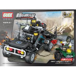 GUDI 9411 non  XE TẤN CÔNG CẢNH SÁT ĐẶC BIỆT bộ đồ chơi xếp lắp ráp ghép mô hình Military Army SWAT ASSAULT VEHICLE Quân Sự Bộ Đội 246 khối