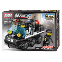 GUDI 9407 non  SWAT XE BỌC THÉP NHỎ ĐI TUẦN TRA bộ đồ chơi xếp lắp ráp ghép mô hình City SMALL PATROL ARMORED Thành Phố 111 khối