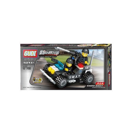 GUDI 9406 non  XE TẤN CÔNG bộ đồ chơi xếp lắp ráp ghép mô hình 79 khối