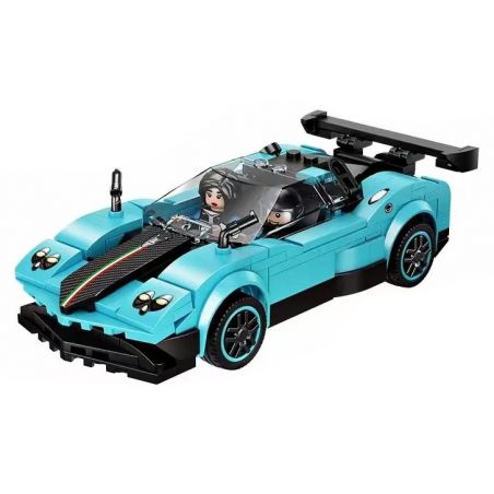 FORANGE FC1617 1617 non  SIÊU XE CỰC NHANH MÀU XANH LÙI bộ đồ chơi xếp lắp ráp ghép mô hình Mini Racing Pacemaker Đua Xe Mini 270 khối