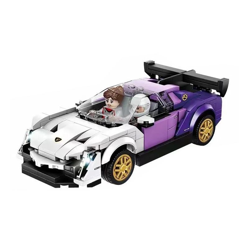 FORANGE FC1615 1615 non  SIÊU XE CỰC NHANH MÀU TÍM LÙI bộ đồ chơi xếp lắp ráp ghép mô hình Mini Racing Pacemaker Đua Xe Mini 269 khối