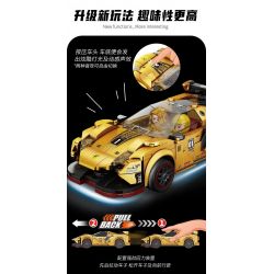 FORANGE FC1614 1614 non  SIÊU XE CỰC NHANH MÀU VÀNG LÙI bộ đồ chơi xếp lắp ráp ghép mô hình Mini Racing Pacemaker Đua Xe Mini 287 khối