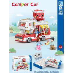 ZHEGAO 01002 non  NGƯỜI CẮM TRẠI BẠCH TUỘC bộ đồ chơi xếp lắp ráp ghép mô hình City CAMPER CAR Thành Phố 615 khối