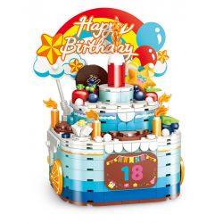 GUDI 50002 non  HỘP NHẠC BÁNH SINH NHẬT bộ đồ chơi xếp lắp ráp ghép mô hình Creator Sáng Tạo 309 khối