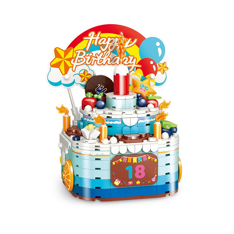 GUDI 50002 non  HỘP NHẠC BÁNH SINH NHẬT bộ đồ chơi xếp lắp ráp ghép mô hình Creator Sáng Tạo 309 khối