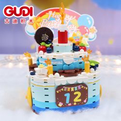 GUDI 50002 non  HỘP NHẠC BÁNH SINH NHẬT bộ đồ chơi xếp lắp ráp ghép mô hình Creator Sáng Tạo 309 khối