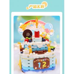 GUDI 50002 non  HỘP NHẠC BÁNH SINH NHẬT bộ đồ chơi xếp lắp ráp ghép mô hình Creator Sáng Tạo 309 khối