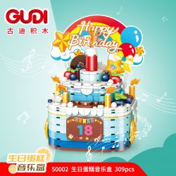 GUDI 50002 non  HỘP NHẠC BÁNH SINH NHẬT bộ đồ chơi xếp lắp ráp ghép mô hình Creator Sáng Tạo 309 khối