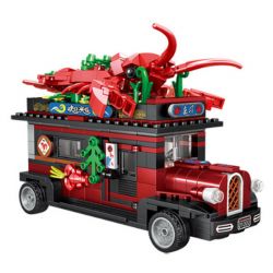 ZHEGAO 01000 non  XE TÔM HÙM bộ đồ chơi xếp lắp ráp ghép mô hình City LOBSTER CAR Thành Phố 610 khối