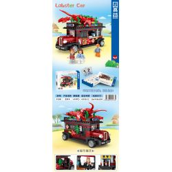 ZHEGAO 01000 non  XE TÔM HÙM bộ đồ chơi xếp lắp ráp ghép mô hình City LOBSTER CAR Thành Phố 610 khối