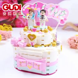GUDI 50001 non  HỘP NHẠC BÁNH CƯỚI bộ đồ chơi xếp lắp ráp ghép mô hình Creator Sáng Tạo 334 khối