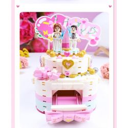 GUDI 50001 non  HỘP NHẠC BÁNH CƯỚI bộ đồ chơi xếp lắp ráp ghép mô hình Creator Sáng Tạo 334 khối