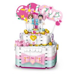 GUDI 50001 non  HỘP NHẠC BÁNH CƯỚI bộ đồ chơi xếp lắp ráp ghép mô hình Creator Sáng Tạo 334 khối