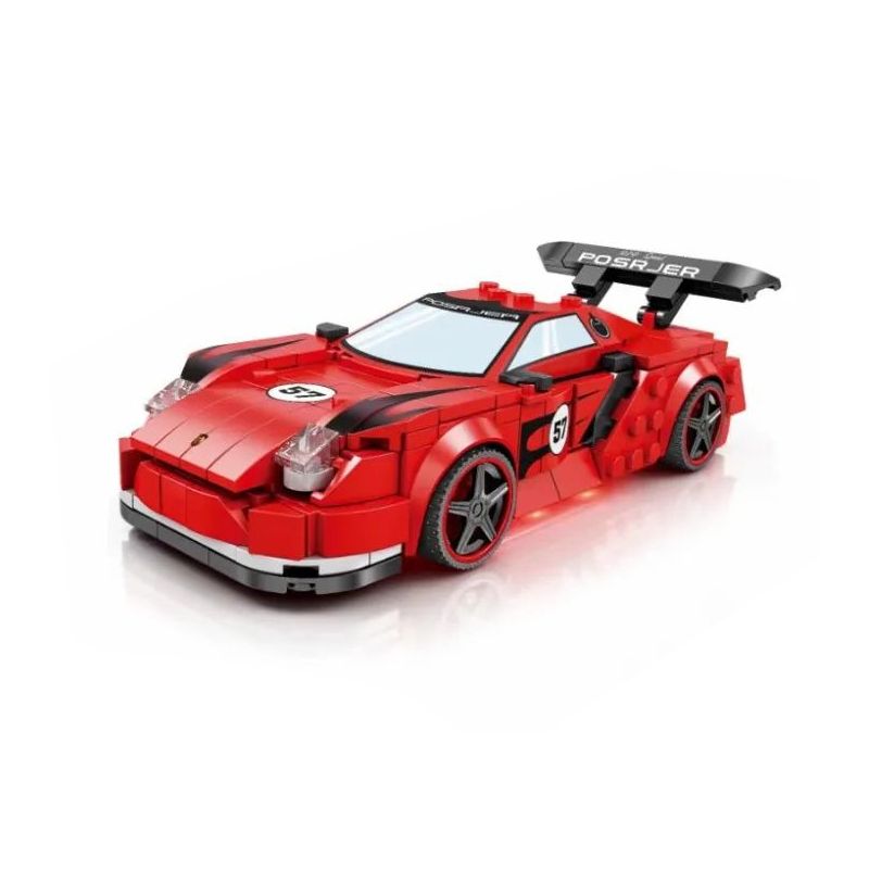 Kazi KY6114 6114 non  SIÊU XE PORSCHE 918 LÙI bộ đồ chơi xếp lắp ráp ghép mô hình 290 khối