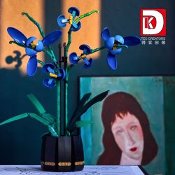 DK 3010 non  MÀU XANH CHUNLAN bộ đồ chơi xếp lắp ráp ghép mô hình Flowers SPRING ORCHID Hoa 638 khối
