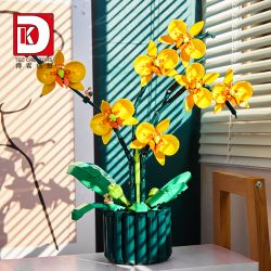 DK 3008 non  LAN HỒ ĐIỆP VÀNG bộ đồ chơi xếp lắp ráp ghép mô hình Flowers DANCER ORCHID Hoa 636 khối